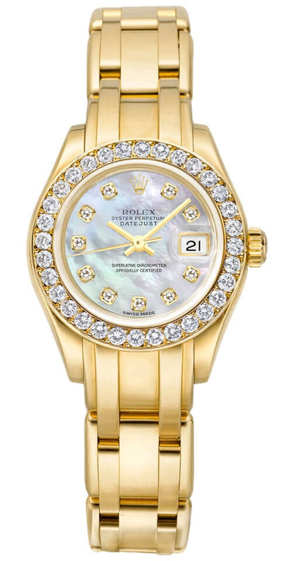 Rolex Pearlmaster Solid 18k Yellow Gold Diamond Women's Watch 80298-0067