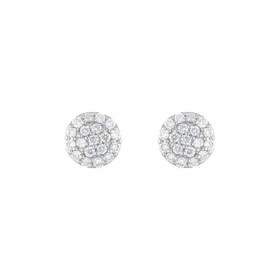 Diamond Earrings, 0.17 Carat on Solid 18k White Gold