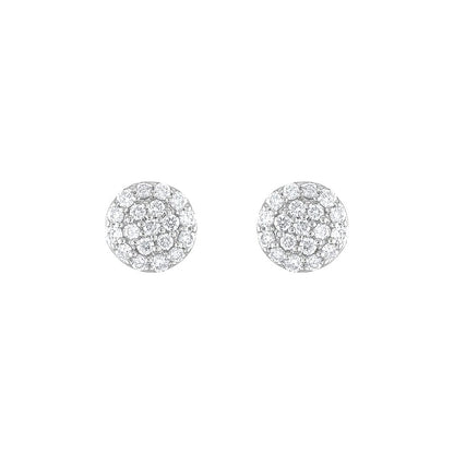 Diamond Earrings, 0.17 Carat on Solid 18k White Gold