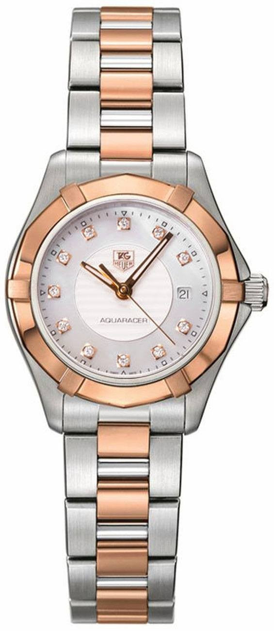 Tag Heuer Aquaracer White Pearl & Diamond Dial Ladies Watch WAP1451.BD0837