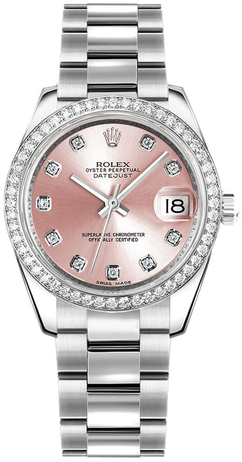 Rolex Datejust 31 Pink Diamond Dial Oyster Women's Watch 178384-0064