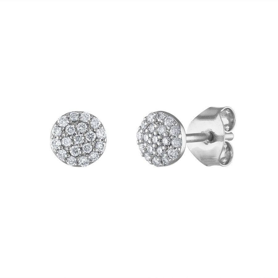 Diamond Earrings, 0.17 Carat on Solid 18k White Gold