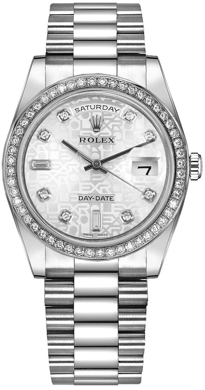 Rolex Day-Date 36 Luxury Platinum Watch 118346-0050