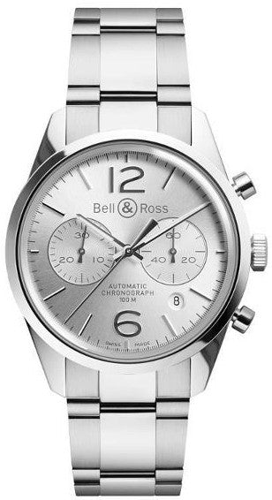 Bell & Ross Vintage Officer 41mm Silver Dial Men's Watch BRG126-WH-ST/SST