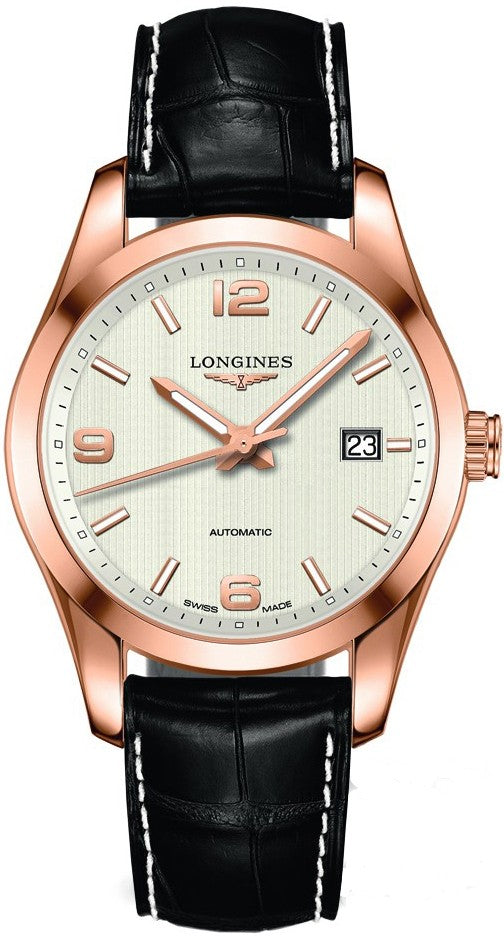 Longines Conquest Classic Solid 18K Rose Gold Men's Watch L2.785.8.76.3