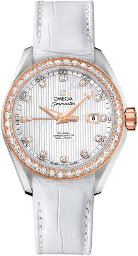 Omega Seamaster Aqua Terra 18k Rose Gold Women's Diamond Watch 231.28.34.20.55.002