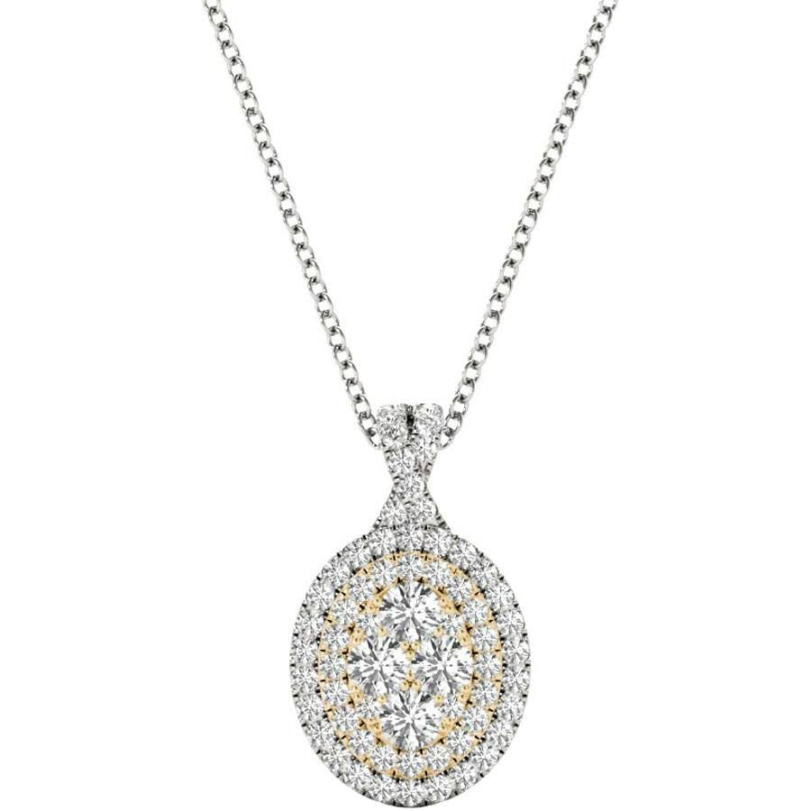 Diamond Pendant, .66 Carat on Solid 18k White & Yellow Gold P21951WY