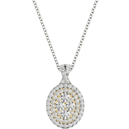 Diamond Pendant, .66 Carat on Solid 18k White & Yellow Gold P21951WY