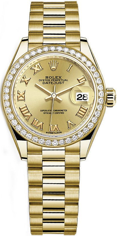 Rolex Lady-Datejust 28 Solid Yellow Gold Watch 279138RBR-0021