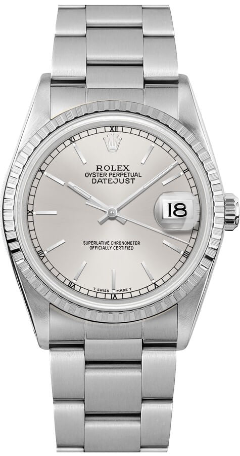 Rolex Datejust 36 Silver Index Dial Oyster Bracelet Unisex Watch 16220