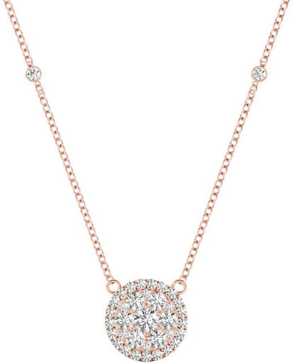 Diamond Round Pendant, .56 Carat on 18k Rose Gold P20242R