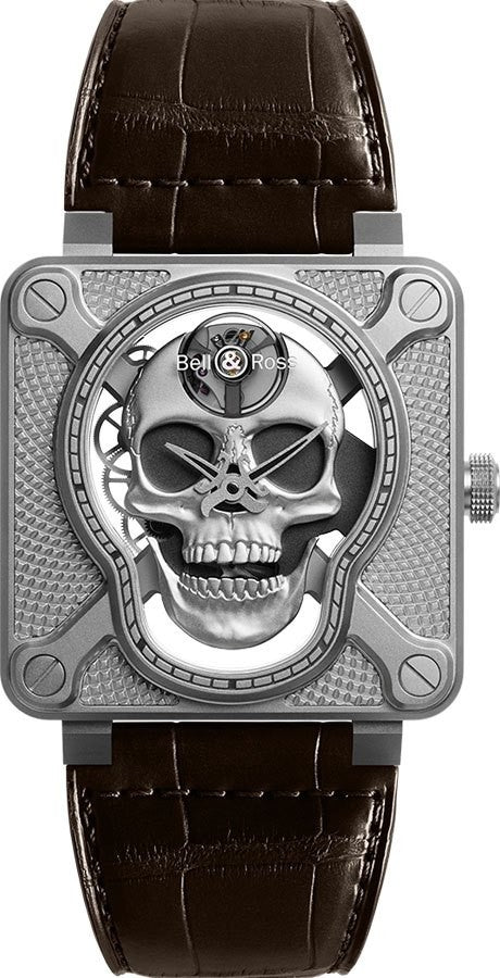 Bell & Ross Aviation Instruments Limited Edition Men's Watch BR01-SKULL-SK-ST