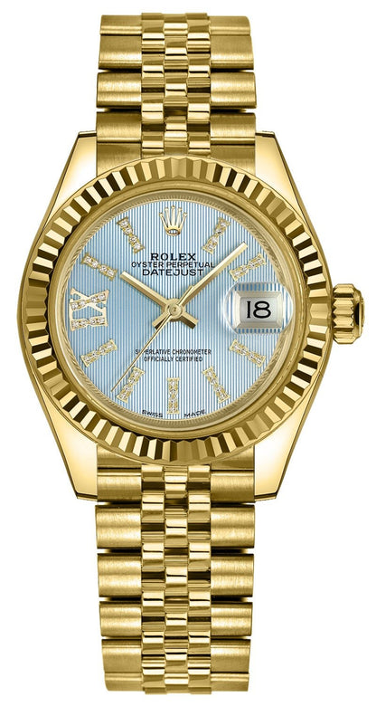 Rolex Lady-Datejust 28 Blue Diamond Women's Watch 279178-0010