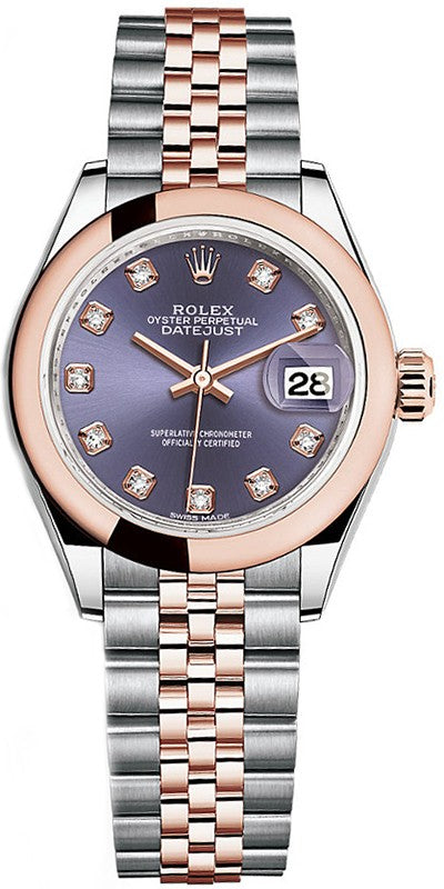 Rolex Lady-Datejust 28 Purple Dial Women's Watch 279161-0015