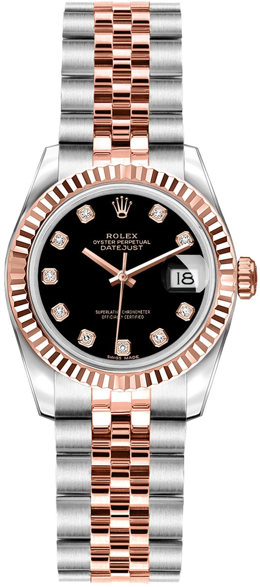 Rolex Lady-Datejust 26 Everose Gold & Steel Women's Watch 179171