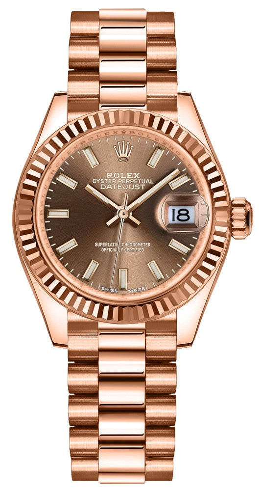 Rolex Lady-Datejust 28 Chocolate Dial Women's Watch 279175-0007