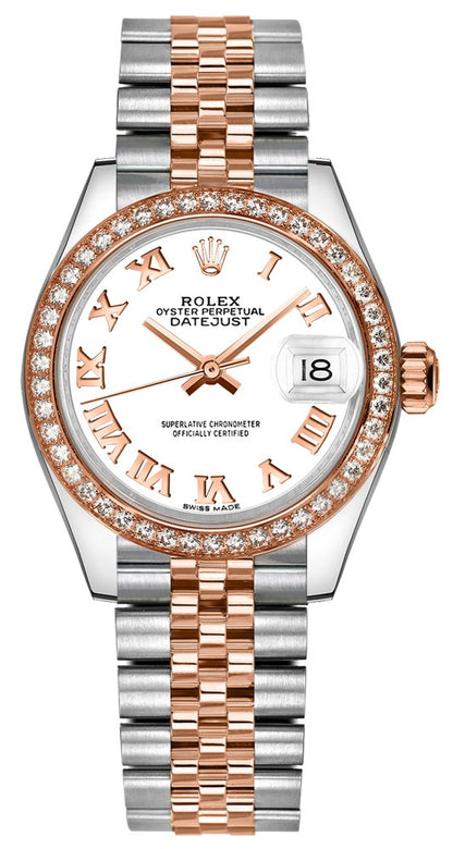 Rolex Lady-Datejust 28 White Dial Diamond Jubilee Women's Watch 279381RBR