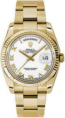 Rolex Day-Date 36 White Dial Oyster Bracelet Watch 118238-0162