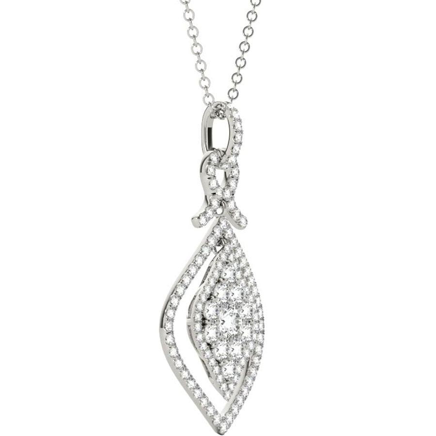 Diamond Pendant, .95 Carat on Solid 18k White Gold P21955W