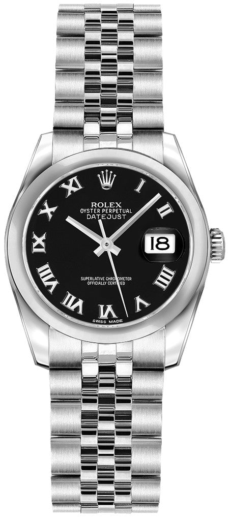 Rolex Lady-Datejust 26 Black Dial Stainless Steel Women's Watch 179160