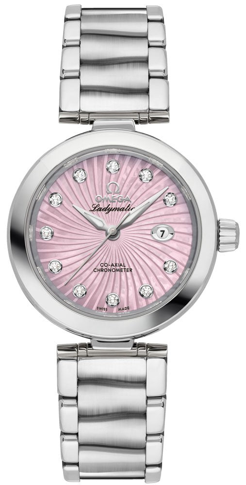 Omega De Ville Ladymatic Pearl Pink & Diamond Dial Ladies Watch 425.30.34.20.57.001