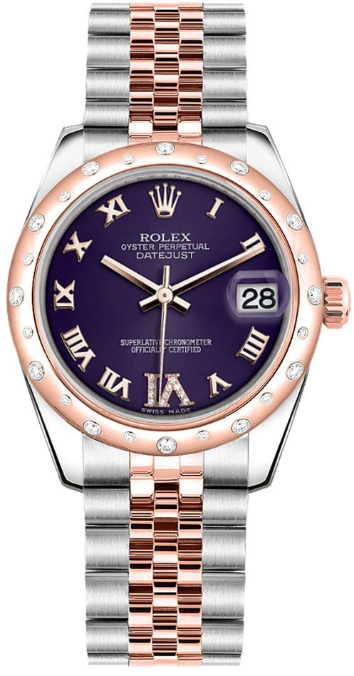 Rolex Datejust 31 Purple Dial Steel & Gold Watch 178341-0008