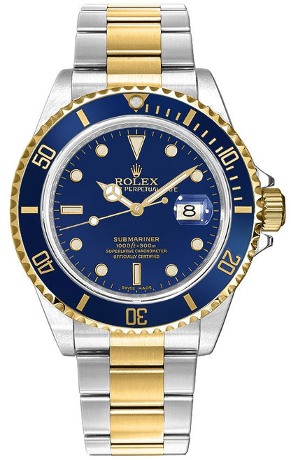 Rolex Submariner Date Blue Dial Men's Watch 16613LB