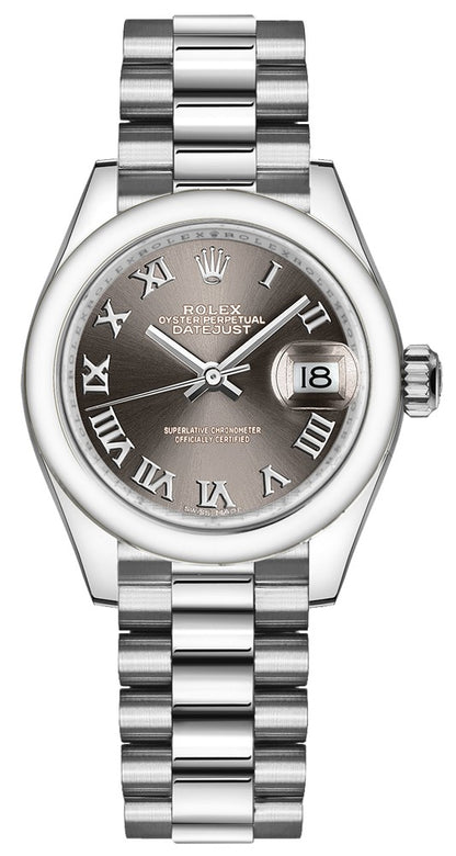 Rolex Lady-Datejust 28 Dark Grey Dial Women's Watch 279166-0010