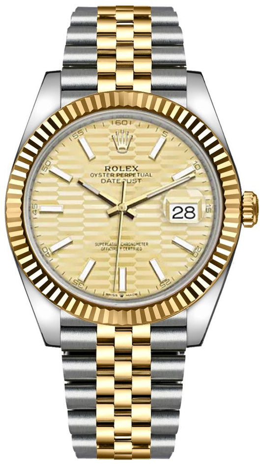 Rolex Datejust 41 Yellow Gold Fluted Bezel Men's Watch 126333-0022