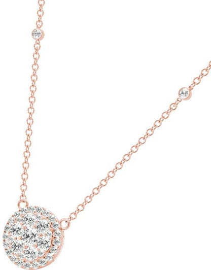 Diamond Round Pendant, .56 Carat on 18k Rose Gold P20242R