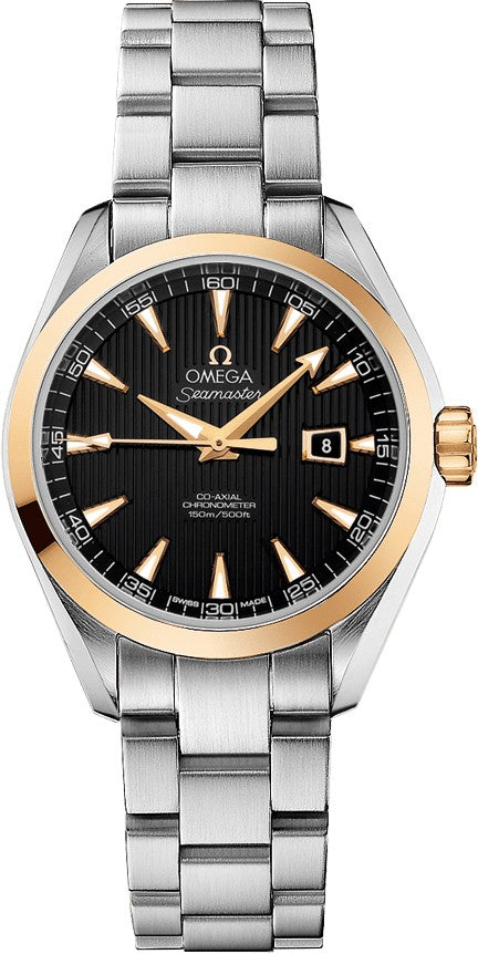 Omega Seamaster Aqua Terra Black Dial Gold & Steel Women's Watch 231.20.34.20.01.004