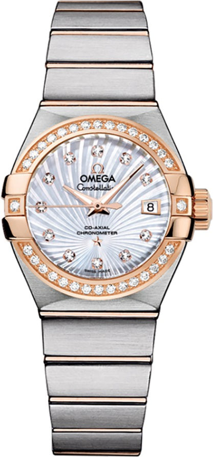 Omega Constellation Steel & 18k Rose Gold Women's Watch 123.25.27.20.55.001