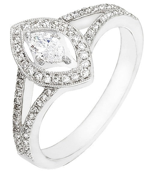 Diamond Ring, .48 Carat Diamonds on 14K White Gold