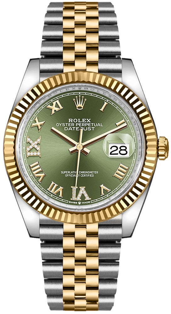 Rolex Datejust 36 Olive Green Dial Midsize Watch 126233-0025