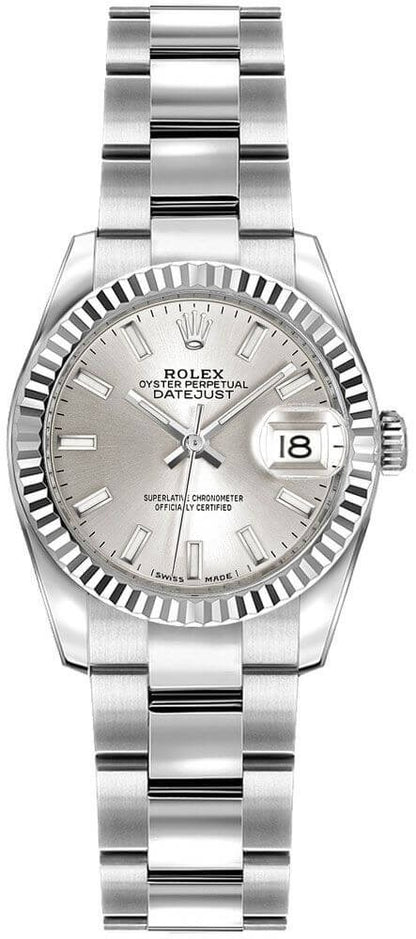 Rolex Lady-Datejust 26 Silver Dial Oyster Bracelet Women's Watch 179174