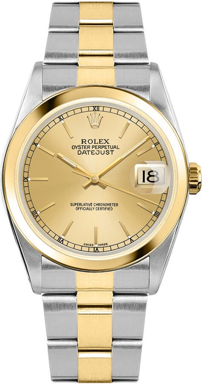 Rolex Datejust 36 Yellow Gold & Oystersteel Unisex Watch 16203