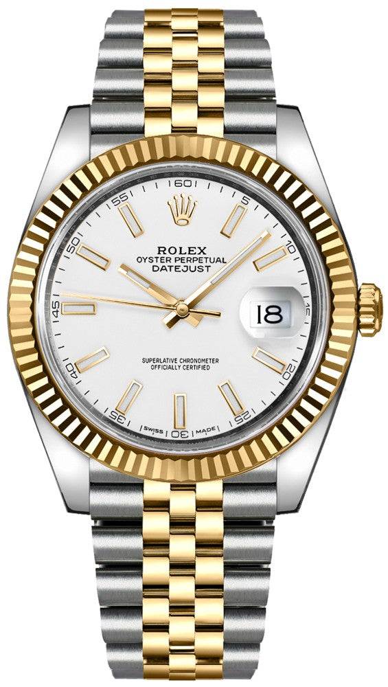 Rolex Datejust 41 White Dial Jubilee Bracelet Watch 126333-0016