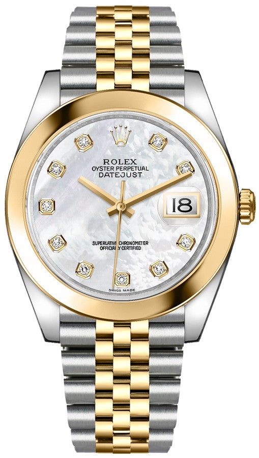 Rolex Datejust 41 Mother of Pearl Diamond Dial Watch 126303-0018