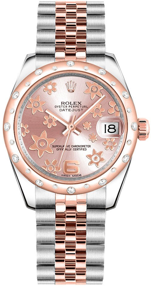 Rolex Datejust 31 Pink Floral Jubilee Bracelet Watch 178341-0006