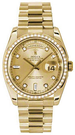 Rolex Day-Date 36 Diamond Solid Gold Watch 118348-0018