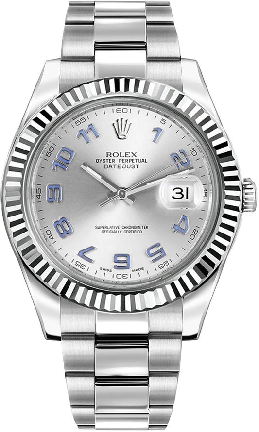 Rolex Datejust II 41 White Gold Fluted Bezel Men's Watch 116334