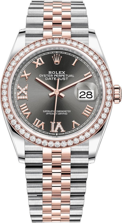 Rolex Datejust 36 Roman Numeral Diamond Jubilee Women's Watch 126281RBR-0011