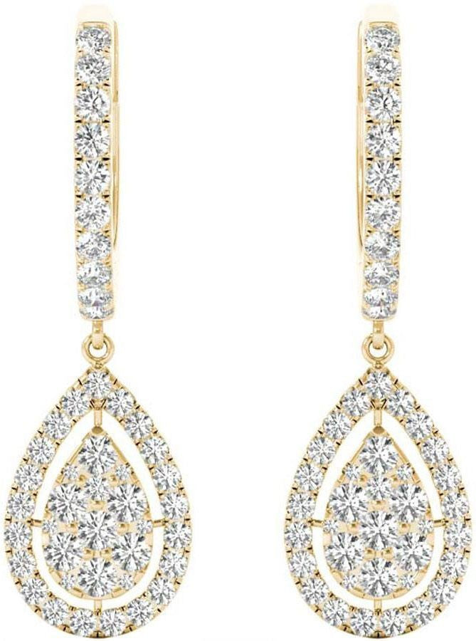 Diamond Earrings, 1.0 Carat Diamonds on 18k Solid Gold E20239Y