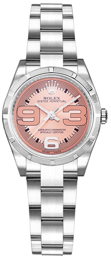 Rolex Oyster Perpetual 26 Pink Maxi Dial Steel Women's Watch 176210