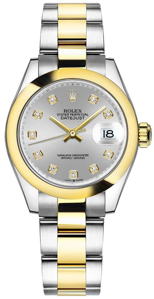 Rolex Datejust 31 Silver Dial Two Tone Diamonds Women's Watch 278243-0019