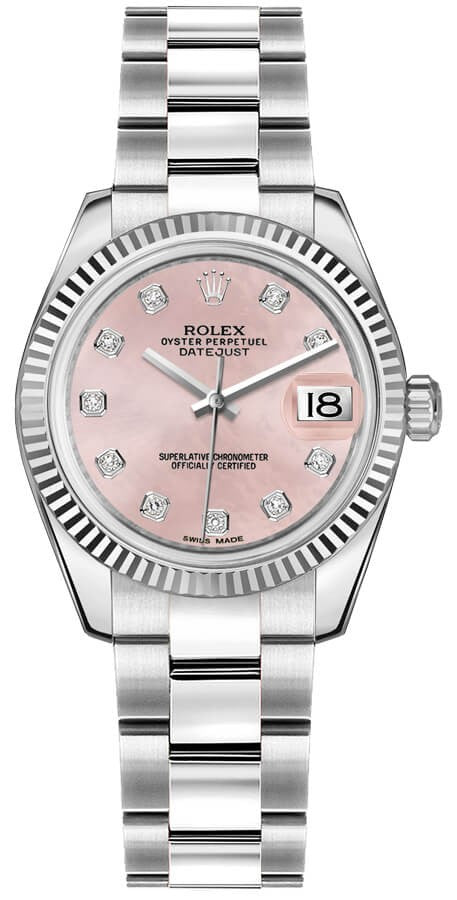 Rolex Datejust 31 Pink Diamond Oyster Bracelet Watch 178274-0053