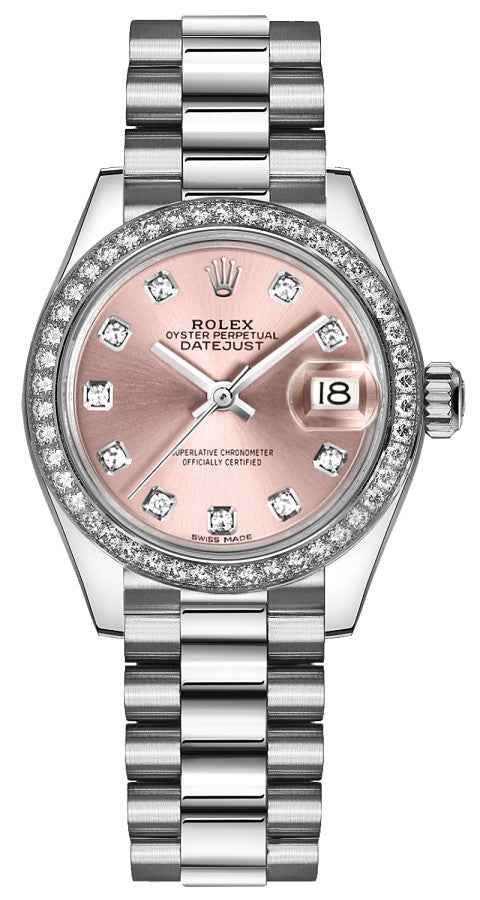 Rolex Lady-Datejust 28 Pink Diamond Platinum Watch 279136RBR-0005