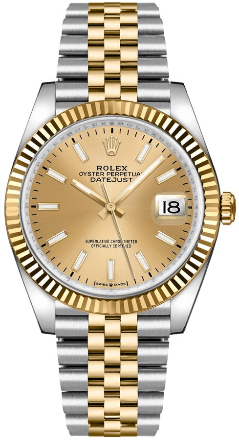 Rolex Datejust 36mm Gold & Steel Champagne Dial Watch 126233-0015