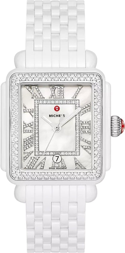 Michele Deco Madison White Ceramic Women's Watch MWW06T000250