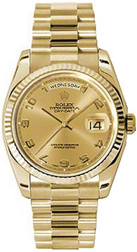 Rolex Day-Date 36 18K Yellow Gold Watch 118238